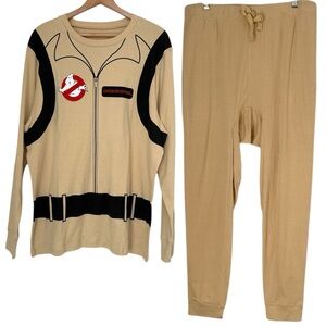 Ghostbusters Men’s Pajama Set Size Large/X-Large Beige READ